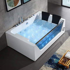 Alora 71-Inch Premium Freestanding Rectangular Hydromassage Soaking Spa Bathtub (SAK28534)