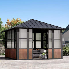 Alora Premium Hardtop Aluminum Sunroom Solarium With TV Mount And Sliding Doors (SAK60439)
