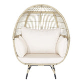 Premium Oversized Rattan Patio Egg Lounge Chair Basket With Cushions, 57" (SAK91684)