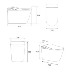 Premium Smart Auto Flush Toilet With Foot Sensor, Remote, Heated Seat And Night Light (SAK56378)
