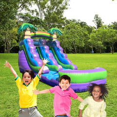 Large Purple Marble Inflatable Water Slide With Pool And Blower (SAK82910)