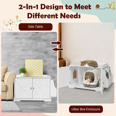 Large Wooden Cat Litter Box Enclosure with the Storage Rack