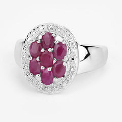 1.54 Carat Genuine Ruby .925 Sterling Silver Ring