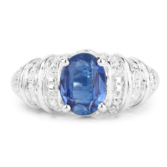 1.40 Carat Genuine Kyanite .925 Sterling Silver Ring
