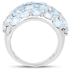 5.51 Carat Genuine Blue Topaz .925 Sterling Silver Ring