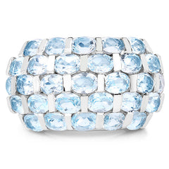 5.51 Carat Genuine Blue Topaz .925 Sterling Silver Ring