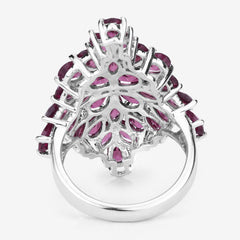 7.52 Carat Genuine Rhodolite .925 Sterling Silver Ring