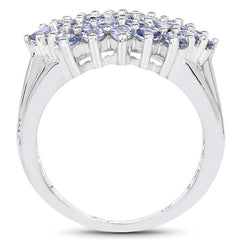 2.03 Carat Genuine Tanzanite .925 Sterling Silver Ring