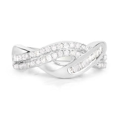 0.47 Carat Genuine White Diamond .925 Sterling Silver Ring
