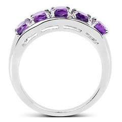 1.70 Carat Genuine Amethyst .925 Sterling Silver Ring