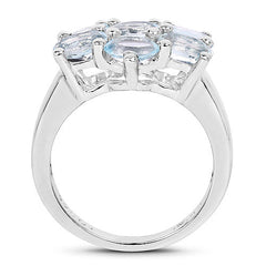 3.57 Carat Genuine Blue Topaz .925 Sterling Silver Ring