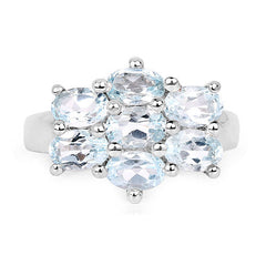 3.57 Carat Genuine Blue Topaz .925 Sterling Silver Ring