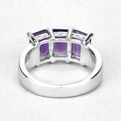 2.85 Carat Genuine Amethyst .925 Sterling Silver Ring