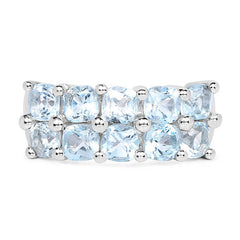 3.60 Carat Genuine Blue Topaz .925 Sterling Silver Ring