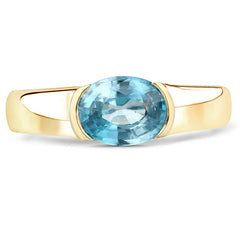 2.00 Carat Genuine Blue Zircon .925 Sterling Silver Ring