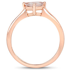 0.90 Carat Genuine Morganite .925 Sterling Silver Ring