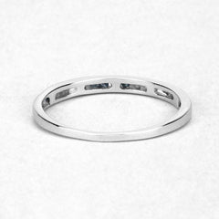 0.20 Carat Genuine Blue Diamond .925 Sterling Silver Ring