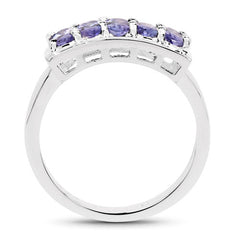 1.25 Carat Genuine Tanzanite .925 Sterling Silver Ring