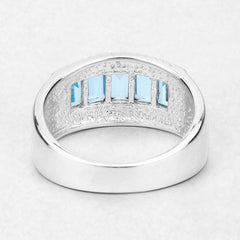 1.75 Carat Genuine Blue Topaz .925 Sterling Silver Ring