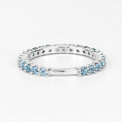 0.94 Carat Genuine Swiss Blue Topaz .925 Sterling Silver Ring