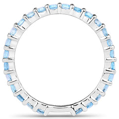 0.94 Carat Genuine Swiss Blue Topaz .925 Sterling Silver Ring