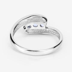 0.74 Carat Genuine Blue Topaz .925 Sterling Silver Ring