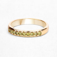 0.27 Carat Genuine Yellow Diamond 14K Yellow Gold Ring (SI1-SI2)