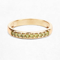 0.27 Carat Genuine Yellow Diamond 14K Yellow Gold Ring (SI1-SI2)