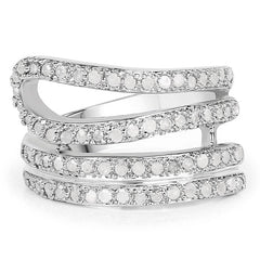 0.83 Carat Genuine White Diamond .925 Sterling Silver Ring
