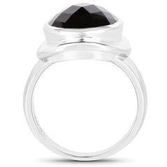 7.90 Carat Genuine Smoky Quartz .925 Sterling Silver Ring