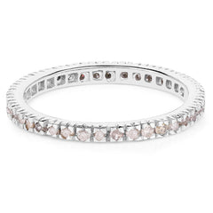 0.57 Carat Genuine Champagne Diamond .925 Sterling Silver Ring