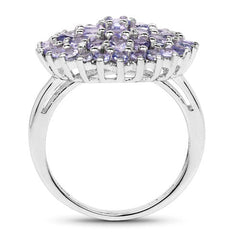 2.52 Carat Genuine Tanzanite .925 Sterling Silver Ring
