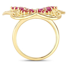 3.08 Carat Genuine Ruby .925 Sterling Silver Ring