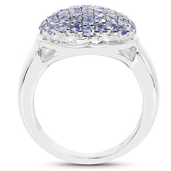 2.00 Carat Genuine Tanzanite .925 Sterling Silver Ring