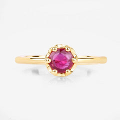 0.50 Carat Genuine Ruby 14K Yellow Gold Ring
