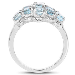 3.24 Carat Genuine Blue Topaz .925 Sterling Silver Ring