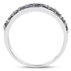 1.70 Carat Genuine Blue Sapphire .925 Sterling Silver Ring