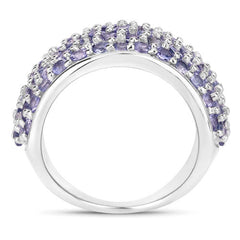 4.22 Carat Genuine Tanzanite .925 Sterling Silver Ring