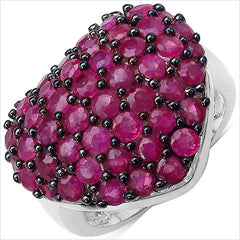 3.53 Carat Genuine Ruby .925 Sterling Silver Ring