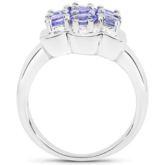 1.19 Carat Genuine Tanzanite .925 Sterling Silver Ring