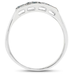 0.48 Carat Genuine Blue Diamond .925 Sterling Silver Ring