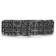 0.35 Carat Genuine Black Diamond .925 Sterling Silver Ring