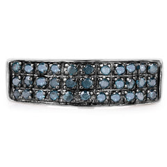 0.40 Carat Genuine Blue Diamond .925 Sterling Silver Ring