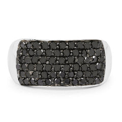 1.21 Carat Genuine Black Diamond .925 Sterling Silver Ring