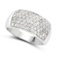 1.21 Carat Genuine White Diamond .925 Sterling Silver Ring