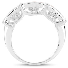 1.08 Carat Genuine Orange Sapphire .925 Sterling Silver Ring