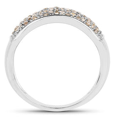 0.42 Carat Genuine White Diamond .925 Sterling Silver Ring