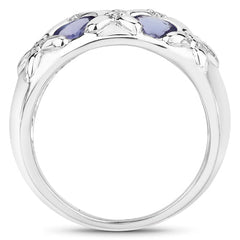 2.31 Carat Genuine Tanzanite .925 Sterling Silver Ring