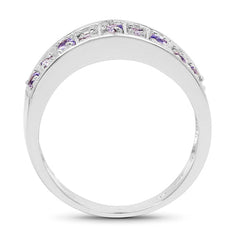 1.23 Carat Genuine Tanzanite .925 Sterling Silver Ring