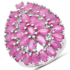 8.10 Carat Genuine Ruby .925 Sterling Silver Ring